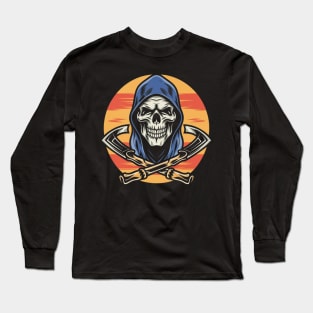 Traditional Grim Reaper Tattoo Long Sleeve T-Shirt
